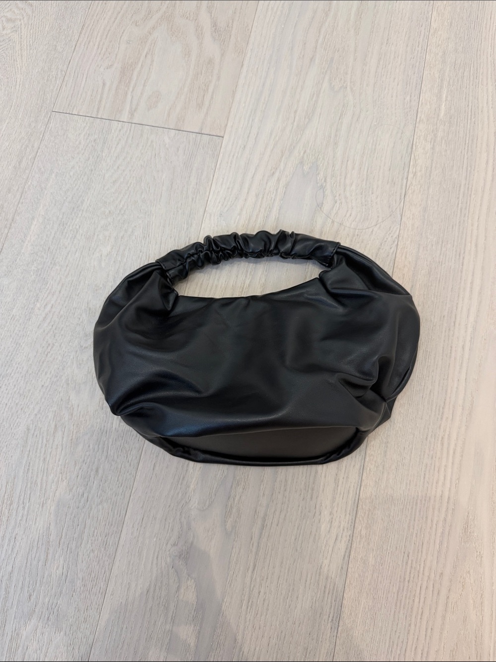 Black Ruched Handle Women’s Shoulder Bag